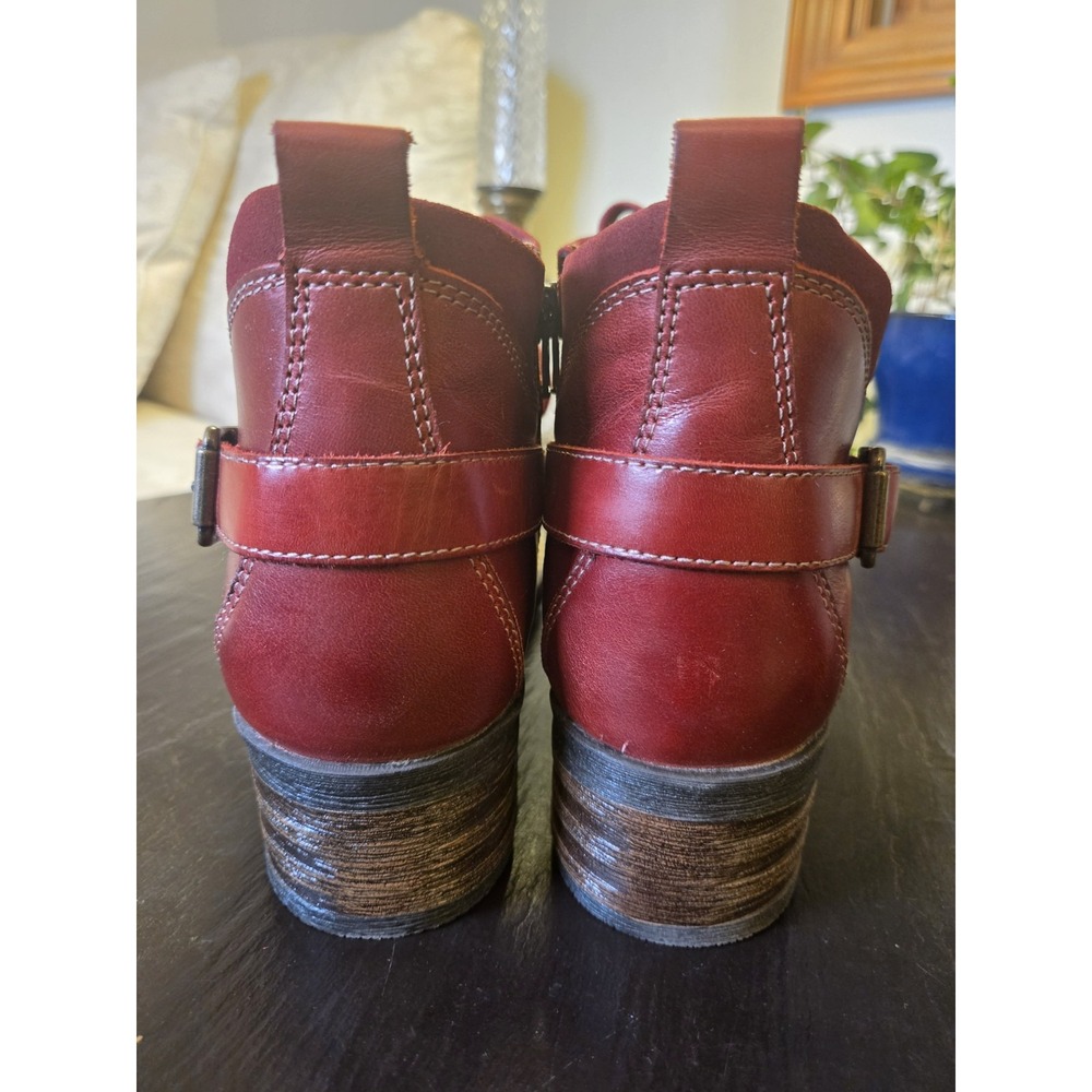 Taos Women's Mini Crave Leather Ankle Boots Red US Size 7-7.5/EU 38 NEW! $210 - Picture 8 of 16